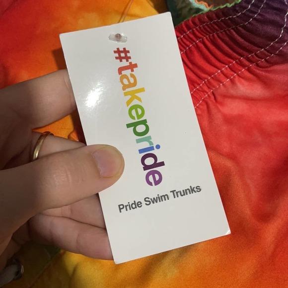 Pride Gender Inclusive Adult Tie-Dye Rainbow Swim Trunks NWTXXL - Picture 4 of 4